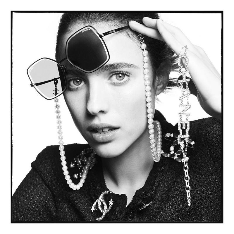 CHANEL, Accessories, Chanel Gray Silver Rhinestone Half Rimless Sunglasses  466b Authenic
