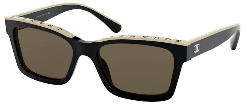 Chanel 5417 C534/3 Black & Beige Square Sunglasses